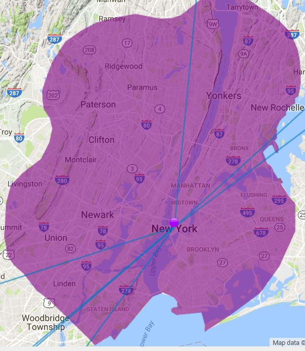 New York Wireless Internet Service coverage map